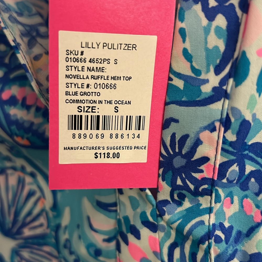 Lily Pulitzer NWT size small Novella Ruffle Hem Top - Picture 3 of 6
